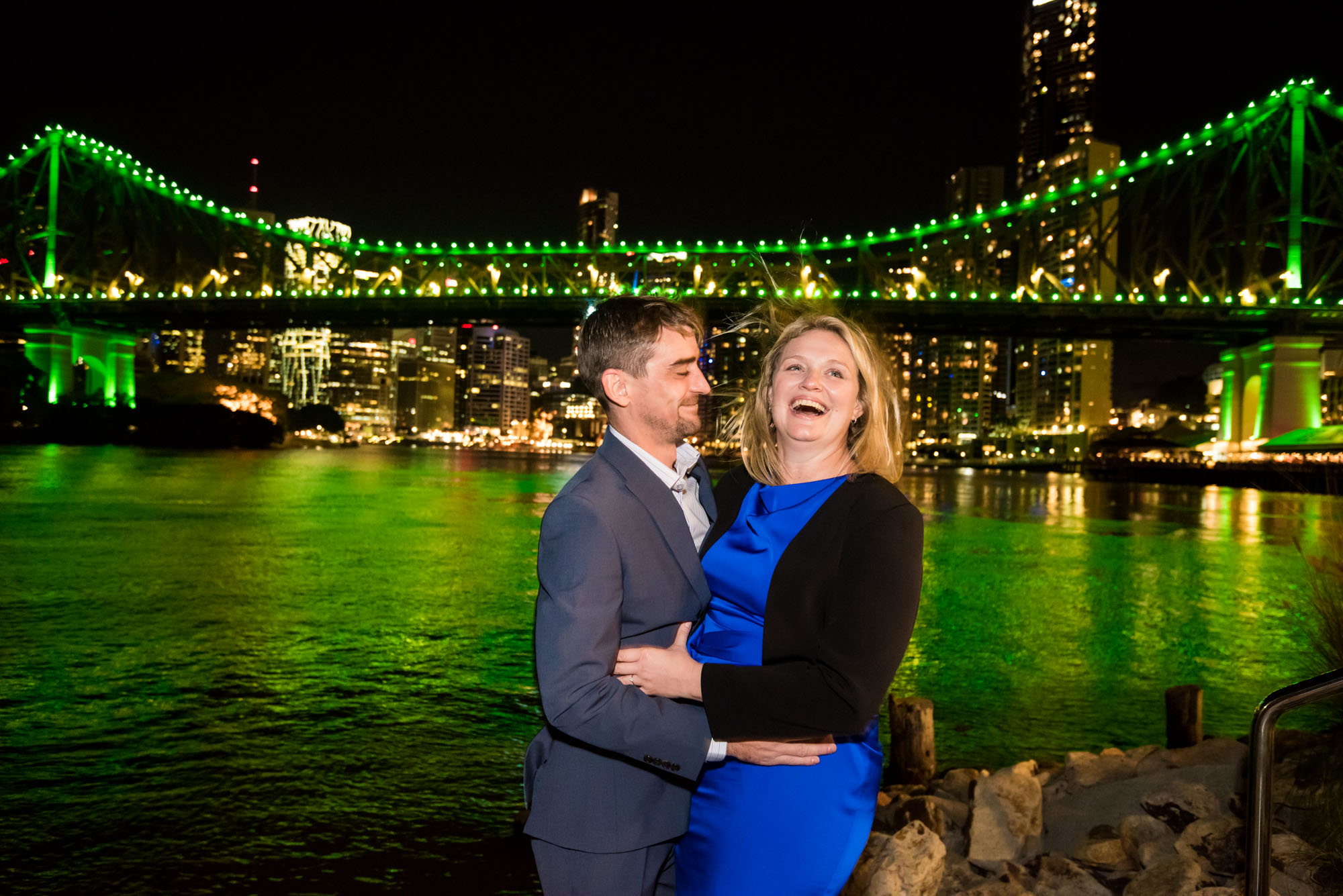 Story Bridge Night Time Engagement Photography Brisbane